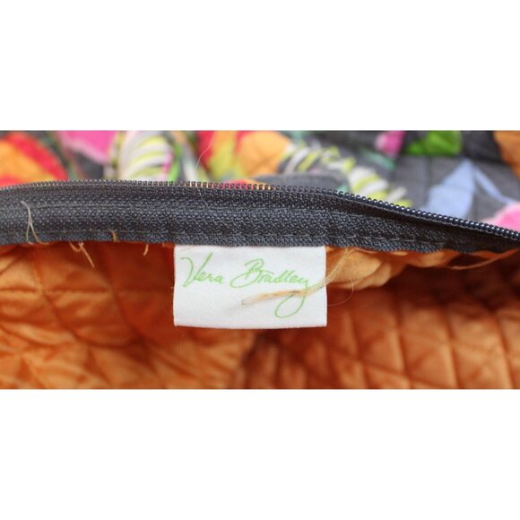 Vera Bradley Grey Jazzy Bloom Floral Large Duffle Bag Baby Orange Travel Quilted - Picture 10 of 10